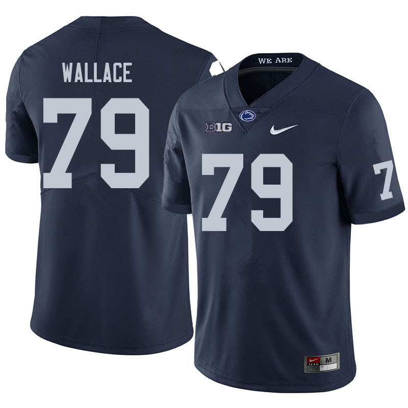 NCAA Nike Men's Penn State Nittany Lions Caedan Wallace #79 College Football Authentic Navy Stitched Jersey UAB4198GF
